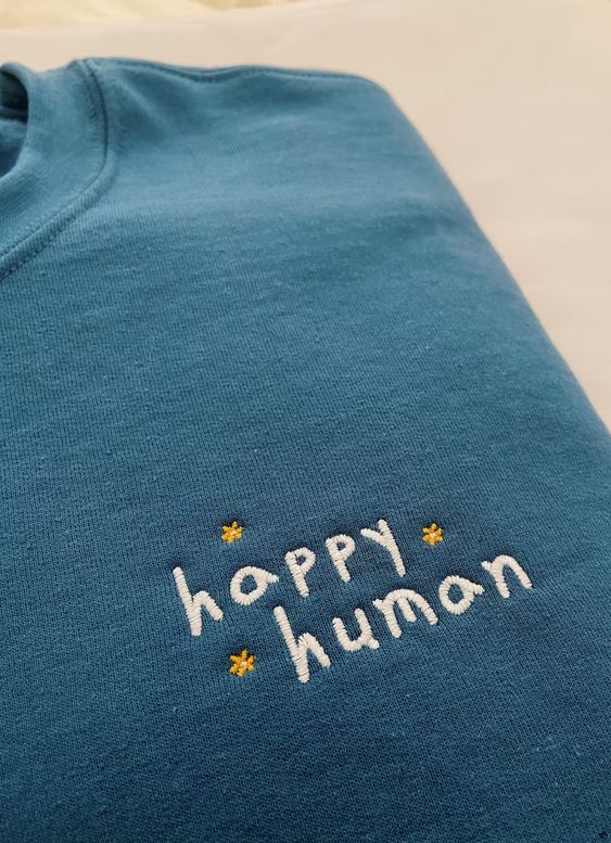 Happy Human Embroidered Dainty Daisy Flowers Sweatshirt – Etsy