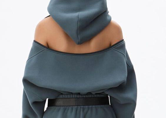 Shop Alexander Wang Wash   Go Dense Fleece Zipper Hoodie In Asphalt