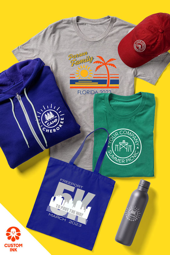 Gather your group around custom gear for all your summer adventures. Apparel and accessories featuring your unique designs make lasting memories that you and your crew will cherish for years to come.