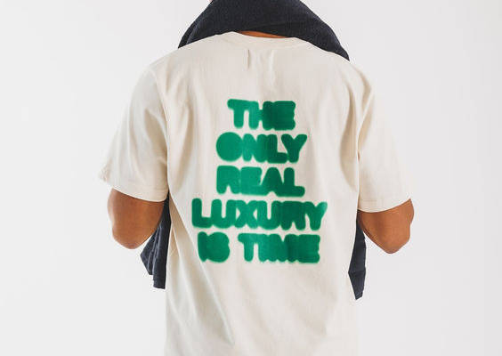 Our LUXURY T-shirt is a premium shirt which is made with soft yet durable cotton. The T-shirt is a slightly oversized with a timeless traditional fit. The design features a distorted Permanent Vacation logo on the front and the words “The Only Real Luxury is Time” on the back in large print.