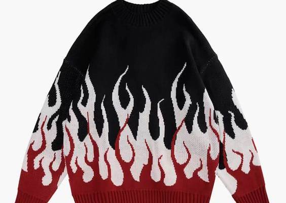 Buy Fire Flame Leaks Graphic Knitted Sweater with Free Shipping in United States and Worldwide! 5% OFF with 5OFFALL. FREE Aesthetic Gift for Customers. Material: Cotton. View all Aesthetic Sweaters.
