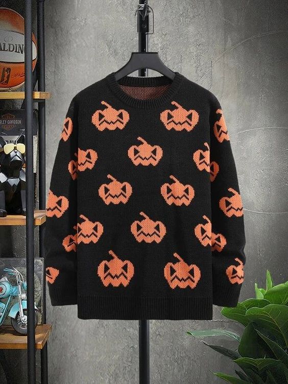 Is That The New Guys Halloween Pumpkin Print Sweater ??