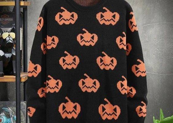 Is That The New Guys Halloween Pumpkin Print Sweater ??