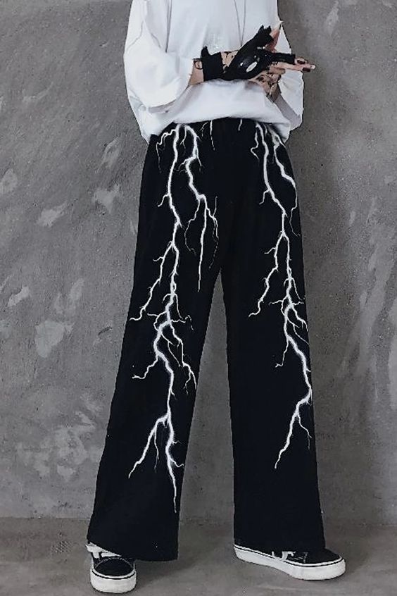 Thunder Lightning Gothic Wide Leg Pants – Tomscloth