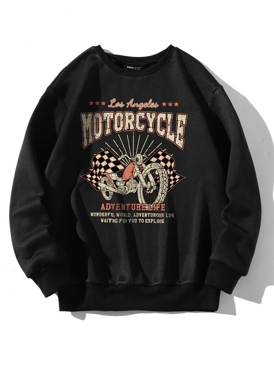 Black Casual  Long Sleeve Polyester Graphic,Letter Pullovers Embellished Slight Stretch Spring/Fall Plus Size Sweatshirts