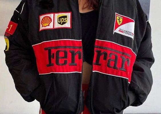 Embroidery Casual Zipper Long Sleeve Racing Jacket