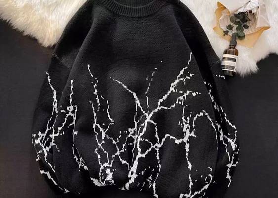 Hikigawa Japanese Sweaters Women Clothes Vintage Harajuku Oversized Tops Fashion Pullover Streetwear Gothic Print Black Sweater