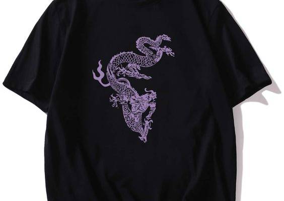 ブラック カジュアル Collar 半袖 ファブリック 動物  Embellished ローストレッチ 夏