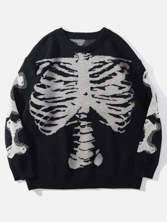 Original designer:It’s time to update your knits inventory with our selection of sweaters. This Vintage Skeleton Print Knitted Sweater brings you strong fashion trends and the skeleton pattern will catch more sight on you. The combination of comfort and fashion, you definitely cannot miss. Product specifications: Produced by top brand partner suppliers. Three screening and review processes to ensure product quality. High-quality fabric: Arctic velvet, Acrylic. Clothing details: Skeleton Print. M