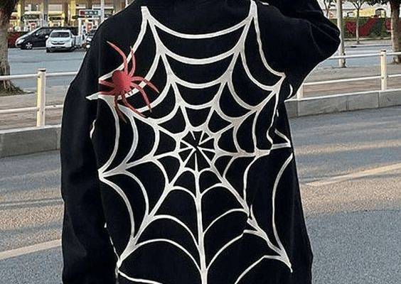 Style: Casual/Street/Punk/Hip Pop/GothicFabric Content: Cotton BlendFit Type: Loose fitNeckline: Crew NeckSleeve Length: Long SleeveDescription: Embrace your edgy side with this trendy Spiderweb Logo Hoodie. Crafted from a comfortable cotton blend fabric. it features a striking logo pattern print on the front. The loose fit and drop shoulders create a relaxed silhouette. while the crew neck and long sleeves offer a classic appeal. Complete with a large spiderweb design on the back and a convenie