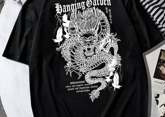 Rapazes Camiseta Carta Gráfico de Dragão