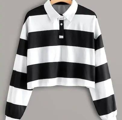 Plus Color-block Striped Polo Tee