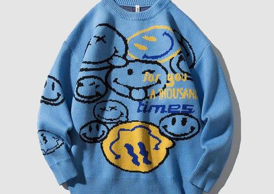 🎯Different expressions are piled up in different sizes, highlighting the carefulness in the design of this sweater. Three different line colors enrich the vision of this sweater. It is absolutely suitable for outgoing and you will be the most attractive person on the street wearing it. Features: Unisex Various smiley emoji designs Round neck Relaxed fit Standard wool material Material: nylon Ribbed sleeve cuffs and bottom hem Knitted construction