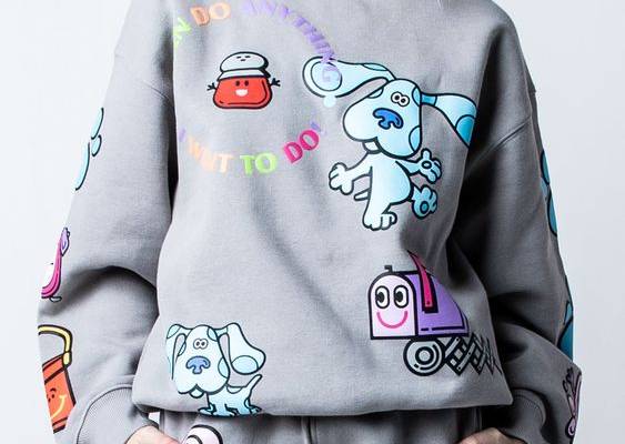 Puff print on front, back, and sleeves Long sleeves Ribbed collar, sleeves, and waist 80% Cotton, 20% Polyester Fleece Imported Dumbgood Exclusive Officially Licensed Peanuts Merchandise