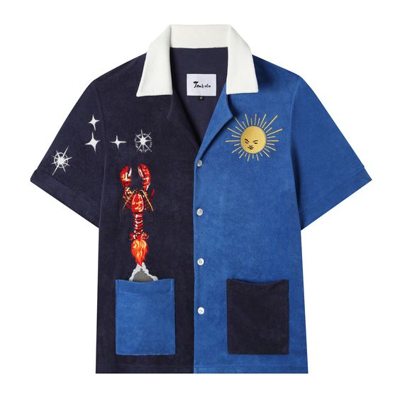 ‘Rocket Lobster’ Cabana Shirt (Organic Cotton Terry Cloth) – Tombolo Company