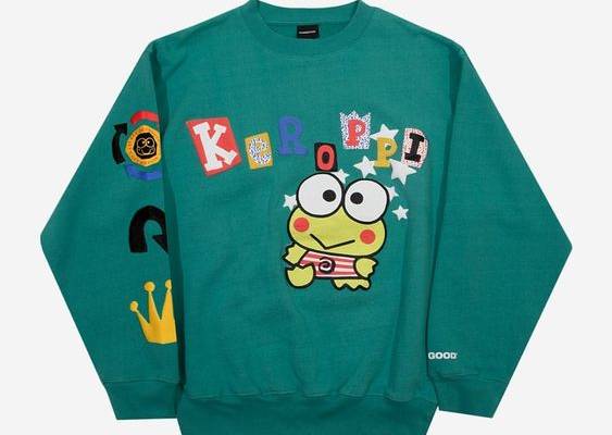 Long sleeve ribbed crew neck sweatshirt 100% Cotton Puff print art on front, back, and sleeves Relaxed unisex fit French Terry Officially Licensed Sanrio Merchandise