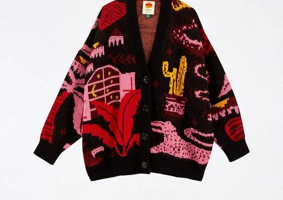 Black Tropical Magic Cardigan - s