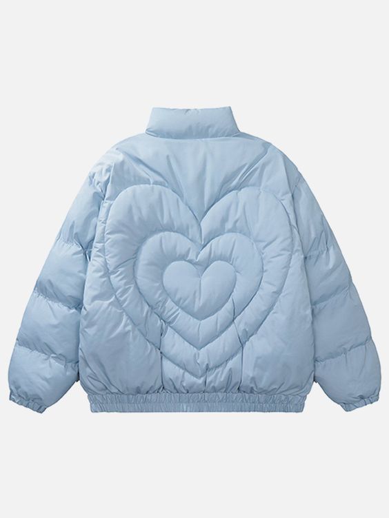Look and feel your best in our TALISHKO™ – Solid Color Heart Design Winter Coat, a high-quality Puffer Jackets