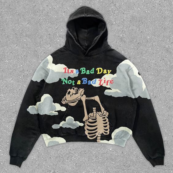 Casual Statement Preppy Skull Print Long Sleeve Sweatshirt Black-XL