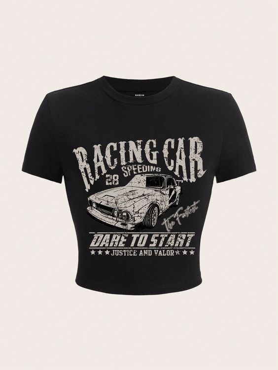 Black Casual Collar Short Sleeve Knitted Fabric Car,Letter  Embellished Slight Stretch  Women Clothing