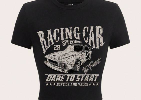 Black Casual Collar Short Sleeve Knitted Fabric Car,Letter  Embellished Slight Stretch  Women Clothing