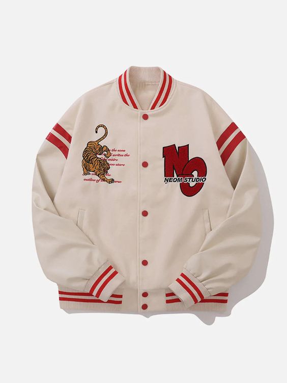 TALISHKO™ – Tiger Embroidery Print Varsity Jacket