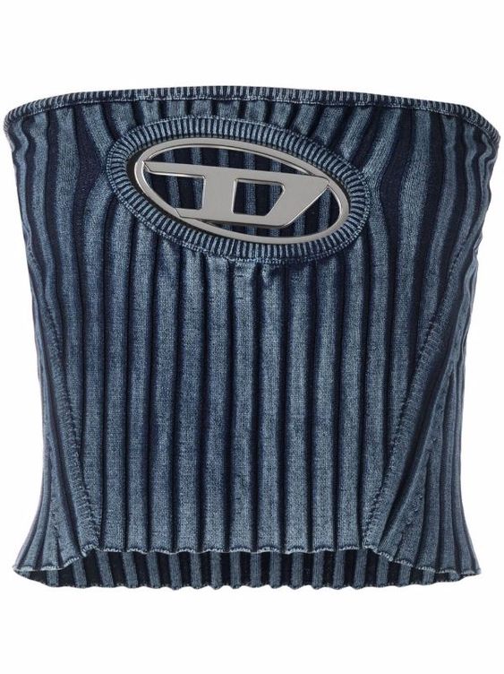 Shop Diesel logo-plaque cut-out bandeau top with Express Delivery – FARFETCH
