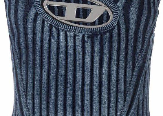 Shop Diesel logo-plaque cut-out bandeau top with Express Delivery - FARFETCH