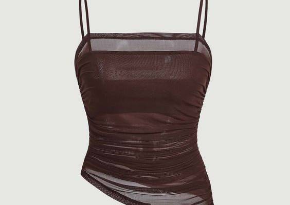 Chocolate Brown Sexy Collar  Knitted Fabric Plain Cami Embellished Medium Stretch  Women Clothing