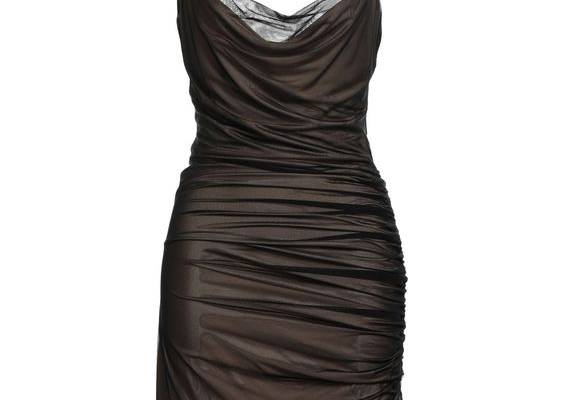 mesh fabric, no appliqués, solid color, wide neckline, sleeveless, fully lined, no pockets, stretch, pencil style , Color: Black , Size: XS