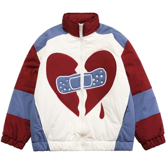 Patched Heart Jacket – DAXUEN | Streetwear