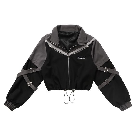 This price is for a jacket only, others are not included. Dress / Top Details:Contrast Trim / Zip ClosureFabric:ViscoseMaterial:Polyester / SpandexSleeves:Elastic Cuffs  	 		 			Size 			S 			M 			L 		 		 			Shoulders 			39 			40 			41 		 		 			Bust 			107 			111 			115 		 		 			Sleeve Length 			62 			63.5 			65 		 		 			Full Length 			46 			48 			50