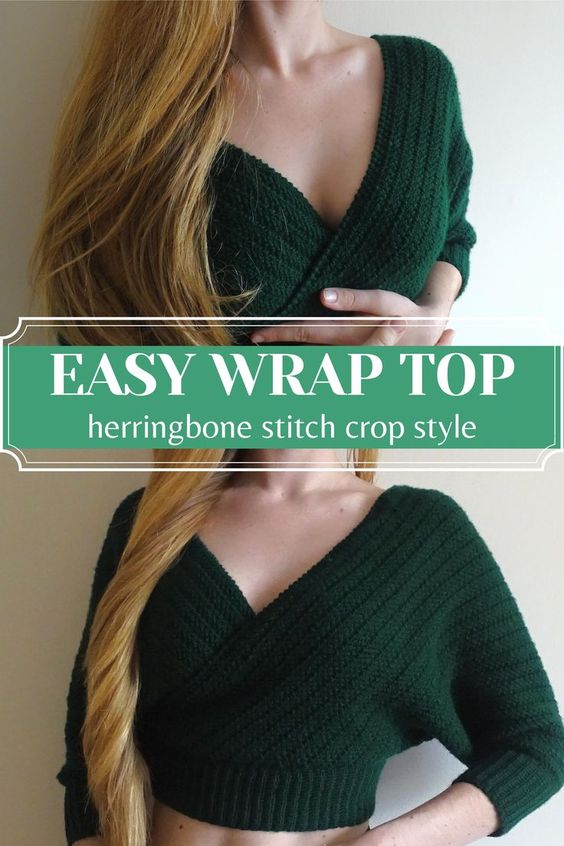 Easy Crochet Wrap Top | Crop Jumper Sweater