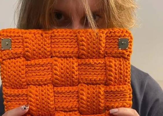 Crochet Orange handmade bag original pattern