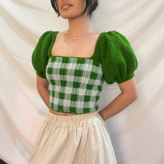Amybeth Crochet Gingham Top Pattern – Etsy