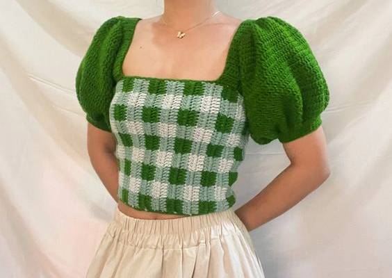 Amybeth Crochet Gingham Top Pattern - Etsy