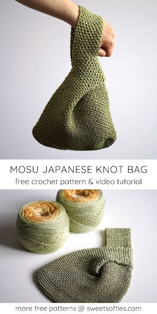 Sweet Softies | Amigurumi and Crochet: Mosu Bag · Free Japanese Knot Bag Crochet Pattern