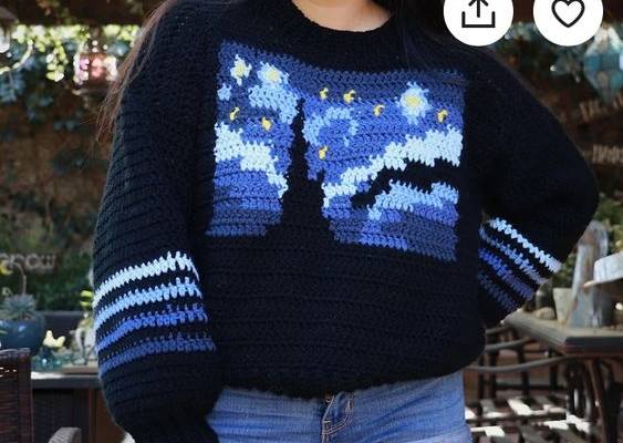 Starry Night Sweater Crochet Pattern - Etsy