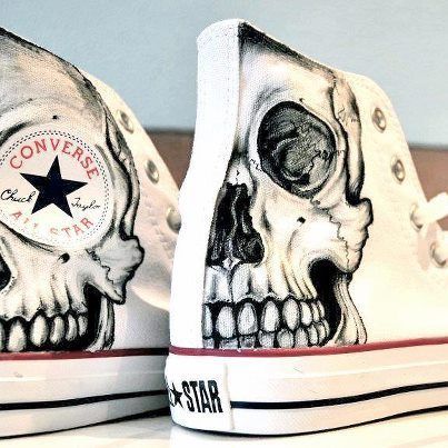 skull convers All star shared by Z on We Heart It