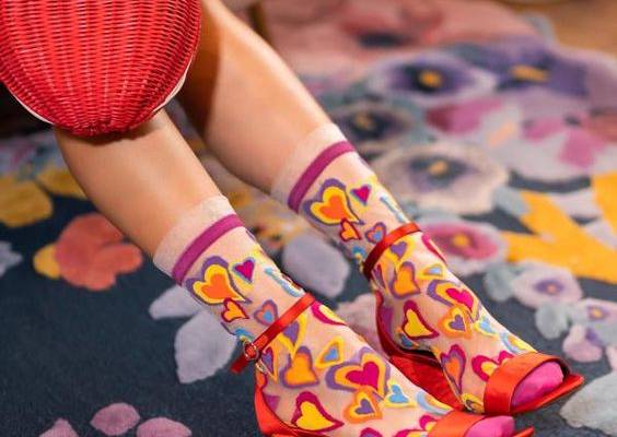 From theSock Candy x Dunn-Edwards Trends Holiday Collection.Follow your heart to fashion bliss with these sheer white Y2K style heart socks featuring multi-colored hearts and butterflies. Finished with a white ruffle cuff. With juicy, passionate colors from the Dunn-Edwards 2023 Trends Story Live in Joy, your feet will set hearts aflutter wherever you go.One Size.Recommended fit US W5.5-10. 200 Needle Count.Funky yet elegant - no silly or childish patternsPremium quality - durably made with comf