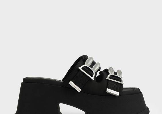 Black Judy Hopps Metallic Accent Wedge Mules