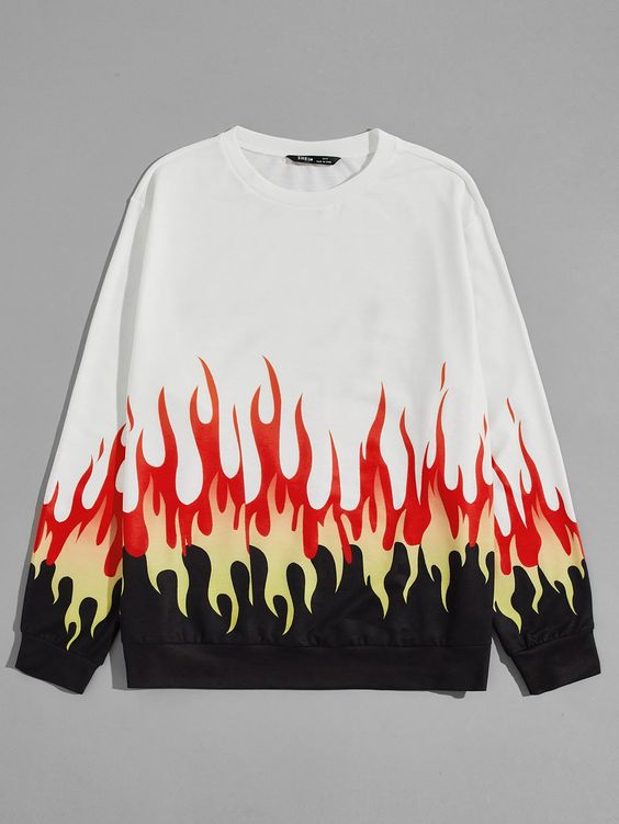 Fogo Estilos de Rua Suéter Masculino