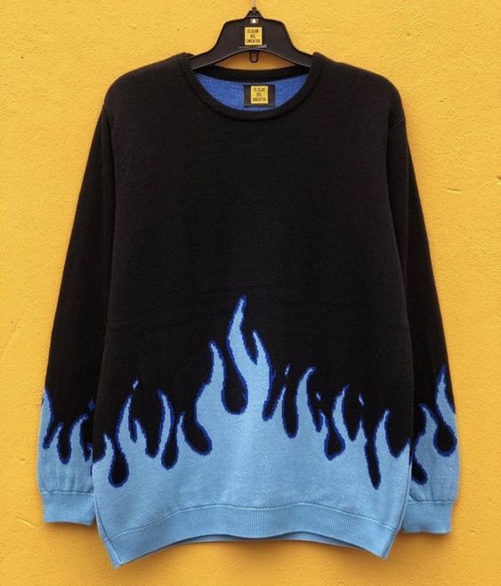 Blue flames sweater