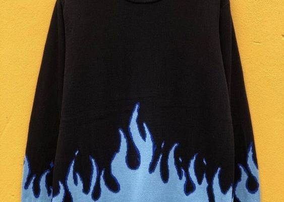 Blue flames sweater