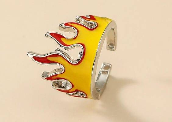 Men's Punk Fire Flame Ring