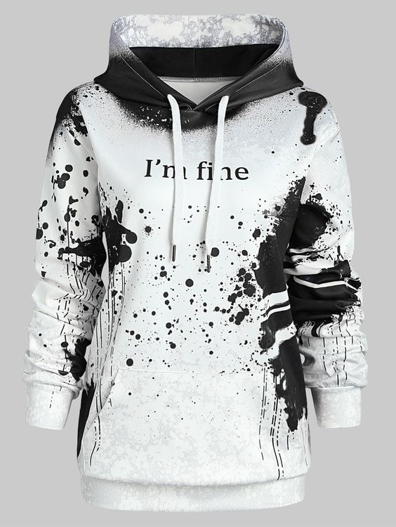 Photo Gallery – Plus Size Pullover Letter Pattern Halloween Hoodie