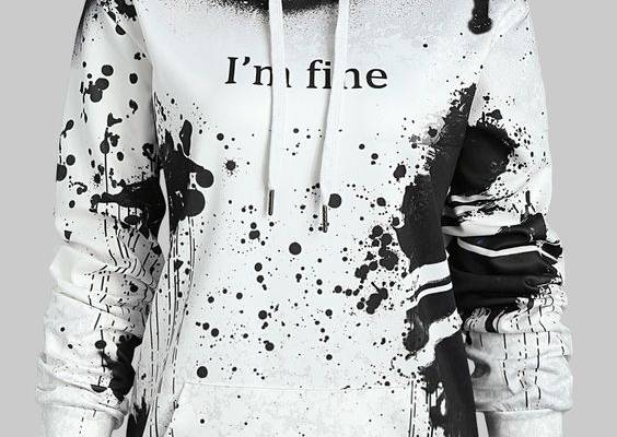 Photo Gallery - Plus Size Pullover Letter Pattern Halloween Hoodie