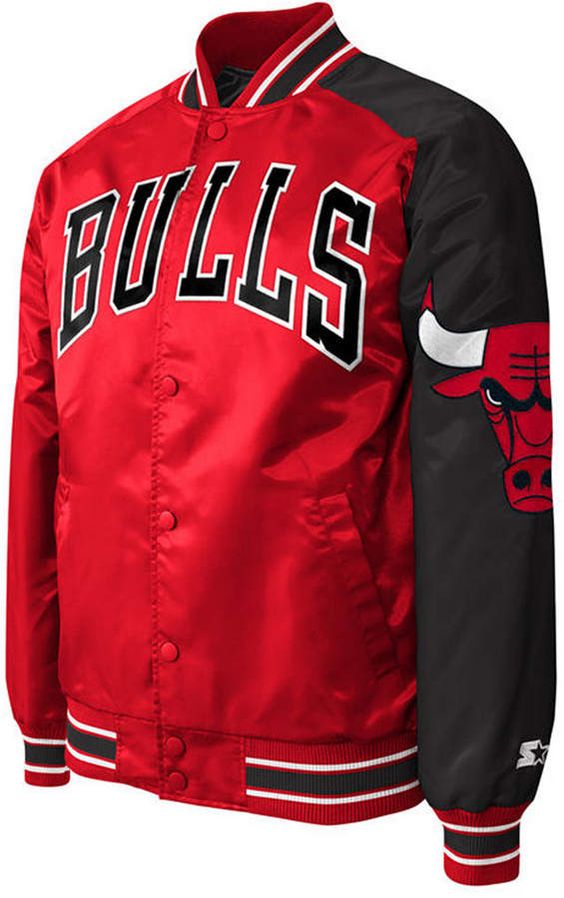 G-iii Sports Men Chicago Bulls Starter Dugout Playoffs Satin Jacket