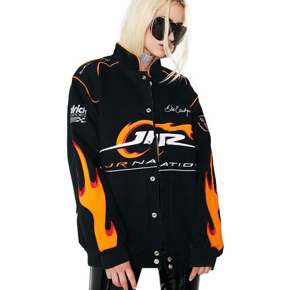 Dale Earnhardt Jr. “Jr Nation” NASCAR Twill Jacket (260 CAD) ❤ liked on Polyvore featuring outerwear, jackets, checked jacket, checkered jacket and twill jacket