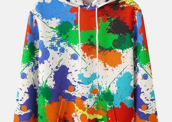 Multicolor Printed Hoodie Sweatshirt
